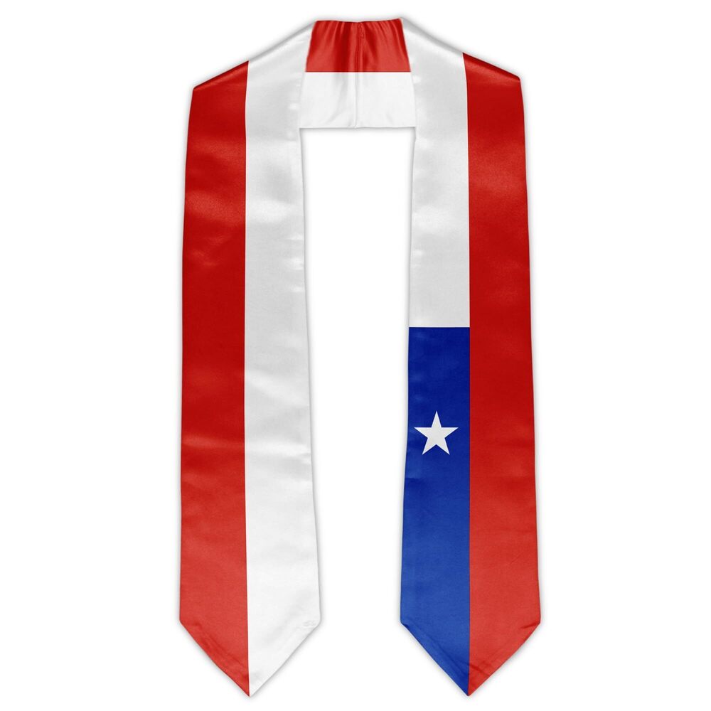 6472 Chile Flag Graduation Stole Sash Unisex Adult Chilean Flag Graduation